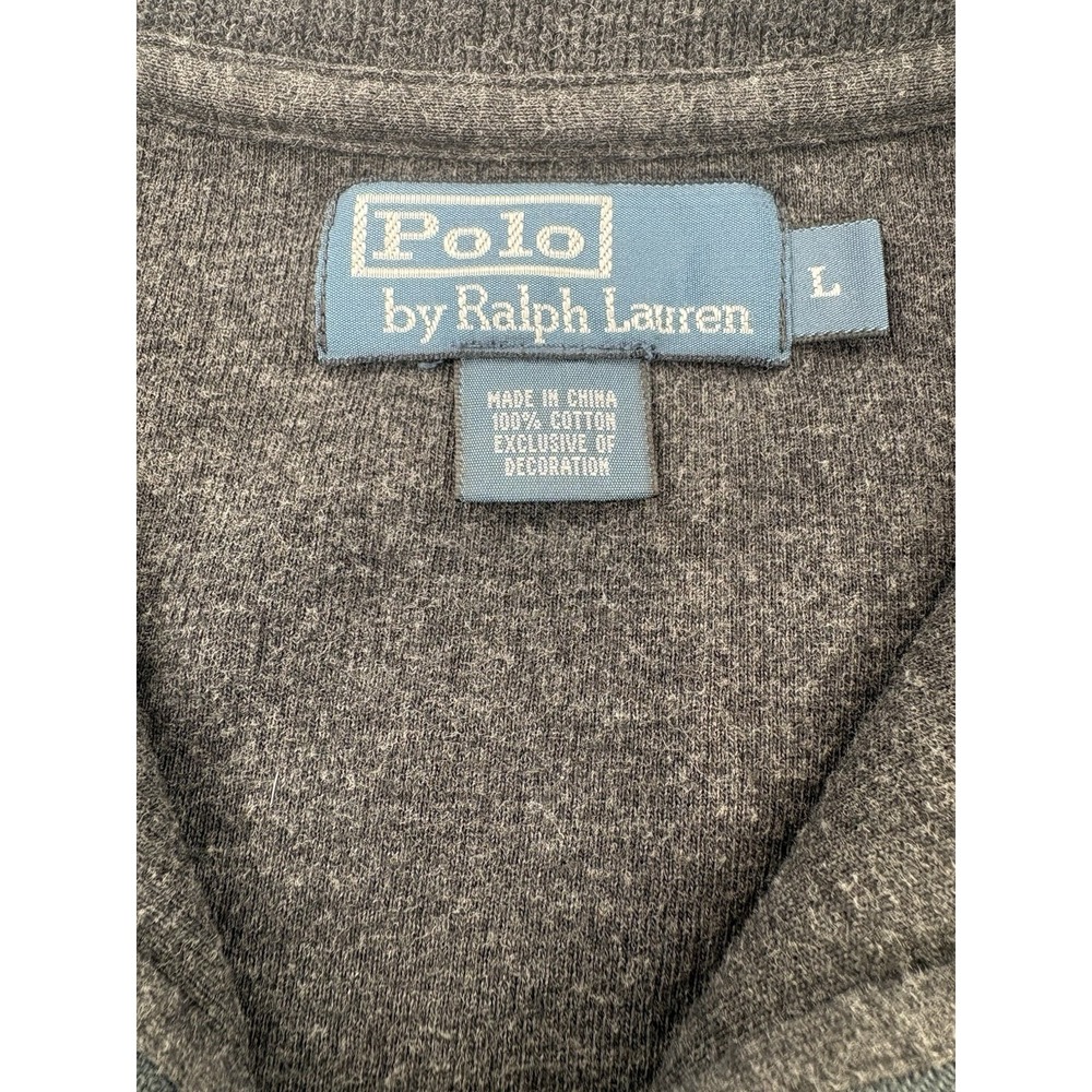 POLO RALPH LAUREN Mens 1/4 Zip Estate Rib Pullover Sweater charcoal Gray Large - Picture 7 of 14